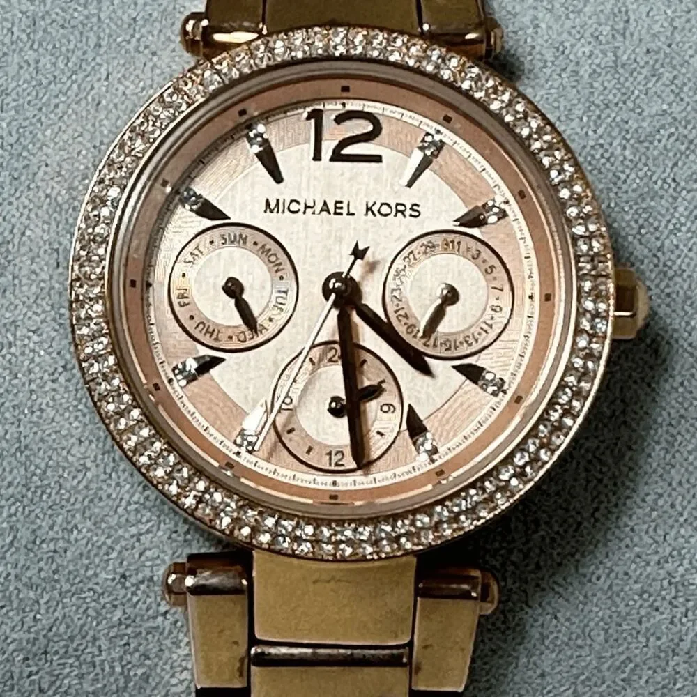 Michael Kors Mini Parker Rose Gold Watch - MK6352 EUC - Battery Replaced -A709